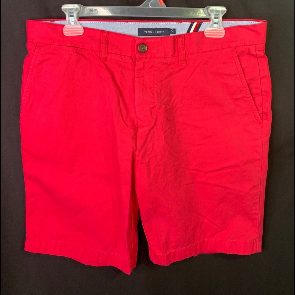 Men’s Tommy Hilfiger hot pink box logo shorts